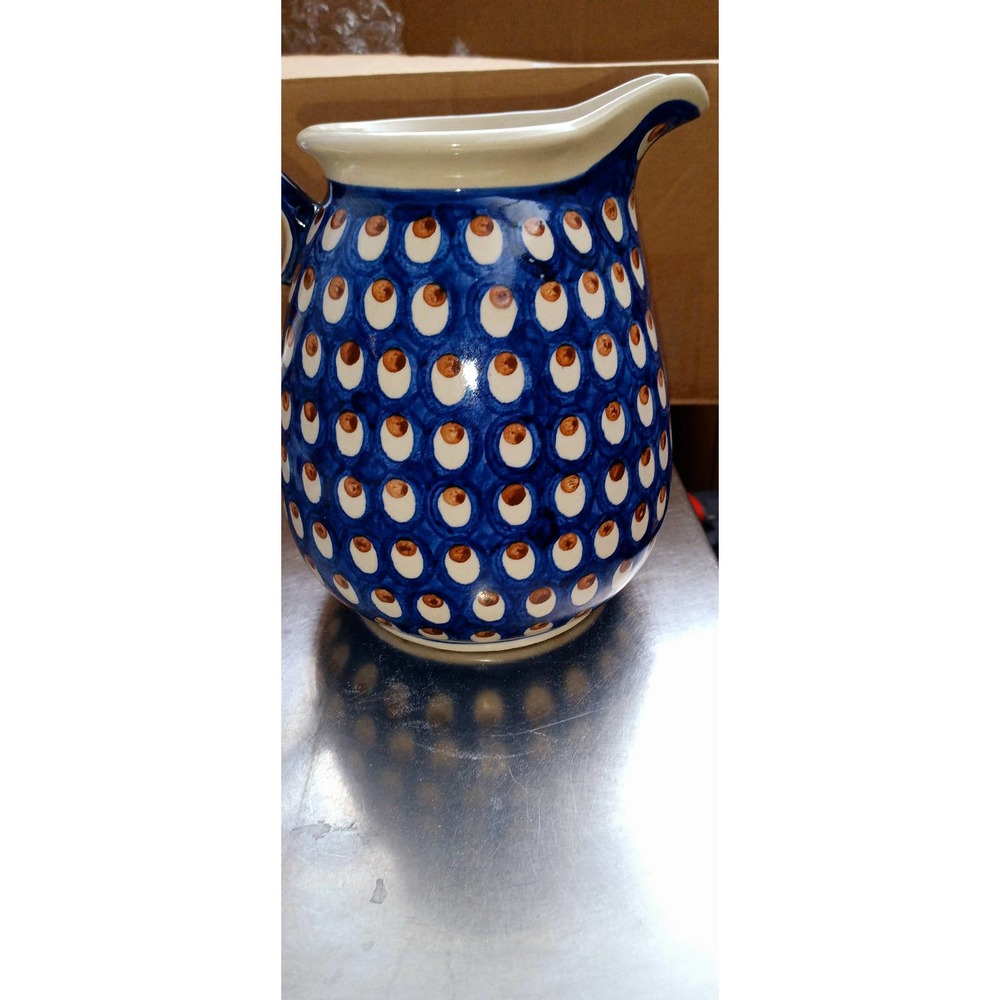Heise Pottery Peacock Ceramic Pitcher 8" Made in Germany - Picture 6 of 10